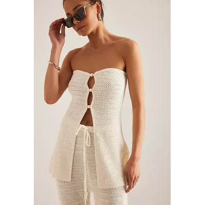 4th & Reckless Gigi Crochet Knit Bandeau Top