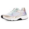 Keilsneaker GABOR ROLLINGSOFT, Damen, Gr. 36, goldfarben, silberfarben multi, Textil, Leder, metallic, sportlich, Schuhe Sneaker, Freizeitschuh, Halbschuh, Schnürschuh mit gepolstertem Schaftrand