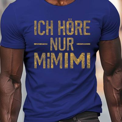 "TEMU Men's "i Only " Graphic Print Crew Neck T-shirt - Lightweight Summer Tee With Distressed Golden Lettering, Regular Fit Casual Top, Machine Washable, Shirt, Comfortable Fabric Shirt" Image