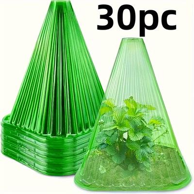 TEMU 30pcs Green Plant Protectors - Bird, Frost & Snail Resistant - Reusable Garden And Lawn For All - No Electricity Needed - Greenhouses, Garden Tools & Accessories Image