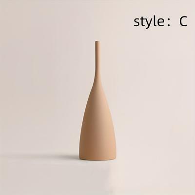 TEMU Vintage-inspired Ceramic Vases - Handmade Textured, Minimalist Style, Home Decor, Bookshelf, Wedding, And Gifts, Bookshelf Decor | Vintage Ceramic Vase | Handmade Ceramic Vase Image