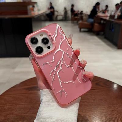 TEMU Luxury High-end Silvery Lightning Six-color Matte Silvery Mobile Phone Case Christmas Valentine's Day New Year Gift Suitable For Iphone16 15 14 11 8 7 X Xs Xr Plus Pro Pro Max Se Models Image