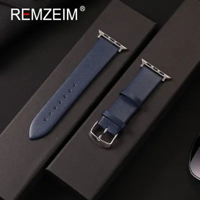 Weiches Lederarmband für Apple Watch Band 38 40 41 42 44 45 46 49 mm Business-Armband für IWatch Image