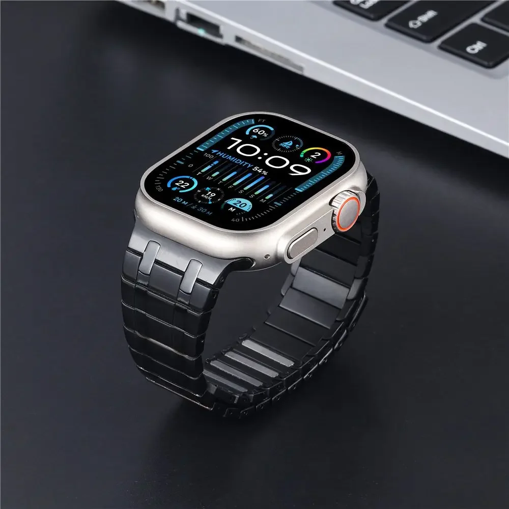 Premium 304 Edelstahl Magnet armband für Apple Uhren armband 44mm 45mm Metall Link Armband Serie Ultra 9 8 7 6 5 4 Image