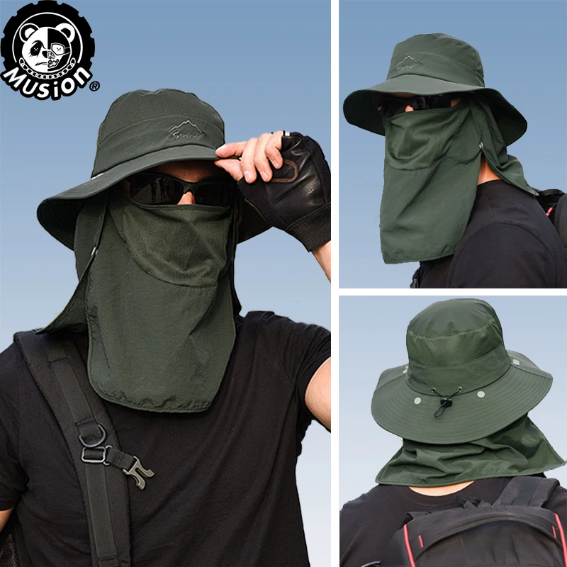 Musion Abnehmbare UPF 50+ UV-beständige Kappe Gartenhut Outdoor Wanderkappe Memancing Image
