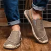 Herren lässig Vintage Slipper flachen Hanf boden Fischer Schuhe fahren weiche Schuhe Urlaub Strand Segeln böhmischen Herbst Größe 38-45