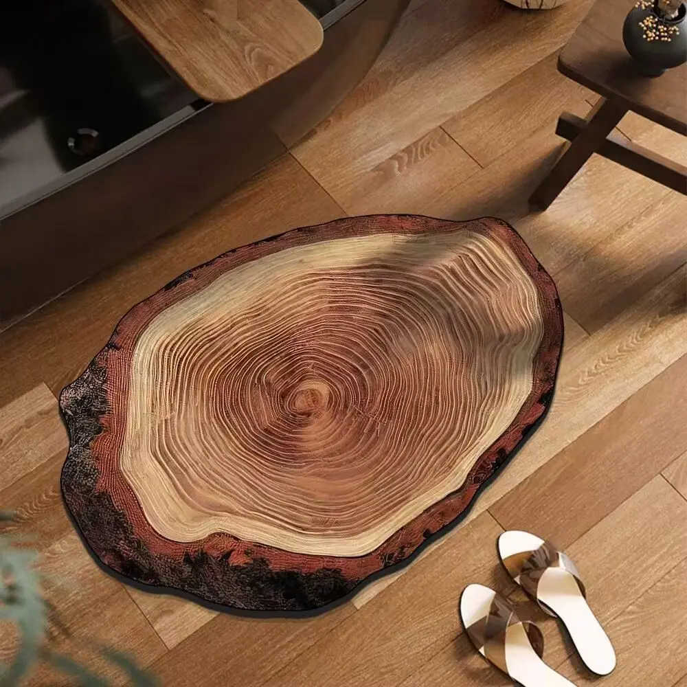 Log Wind Nachahmung Holzmaserung Fuß polster Technologie Leder Kieselalgen Schlamm kann geschrubbt werden Bad matte WC Waschtisch Boden matte