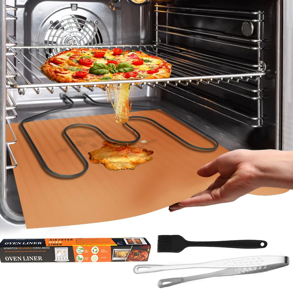 Wiederverwendbare Ofeneinlagen für den Boden, hitzebeständig, für den Ofen, Mikrowellenherd, Anti-Schmutz-Schutzpolster, Küchenutensilien zum Backen im Grill