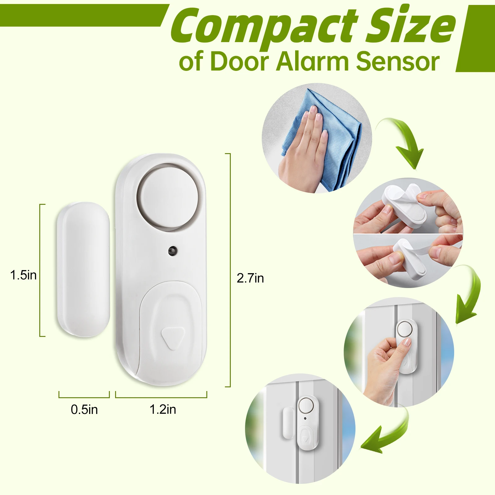 KERUI 100dB Door Window Sensor Detector with Battery Independent Opening Magnetic Door Sensor Wireless Security Alarm for Home Image