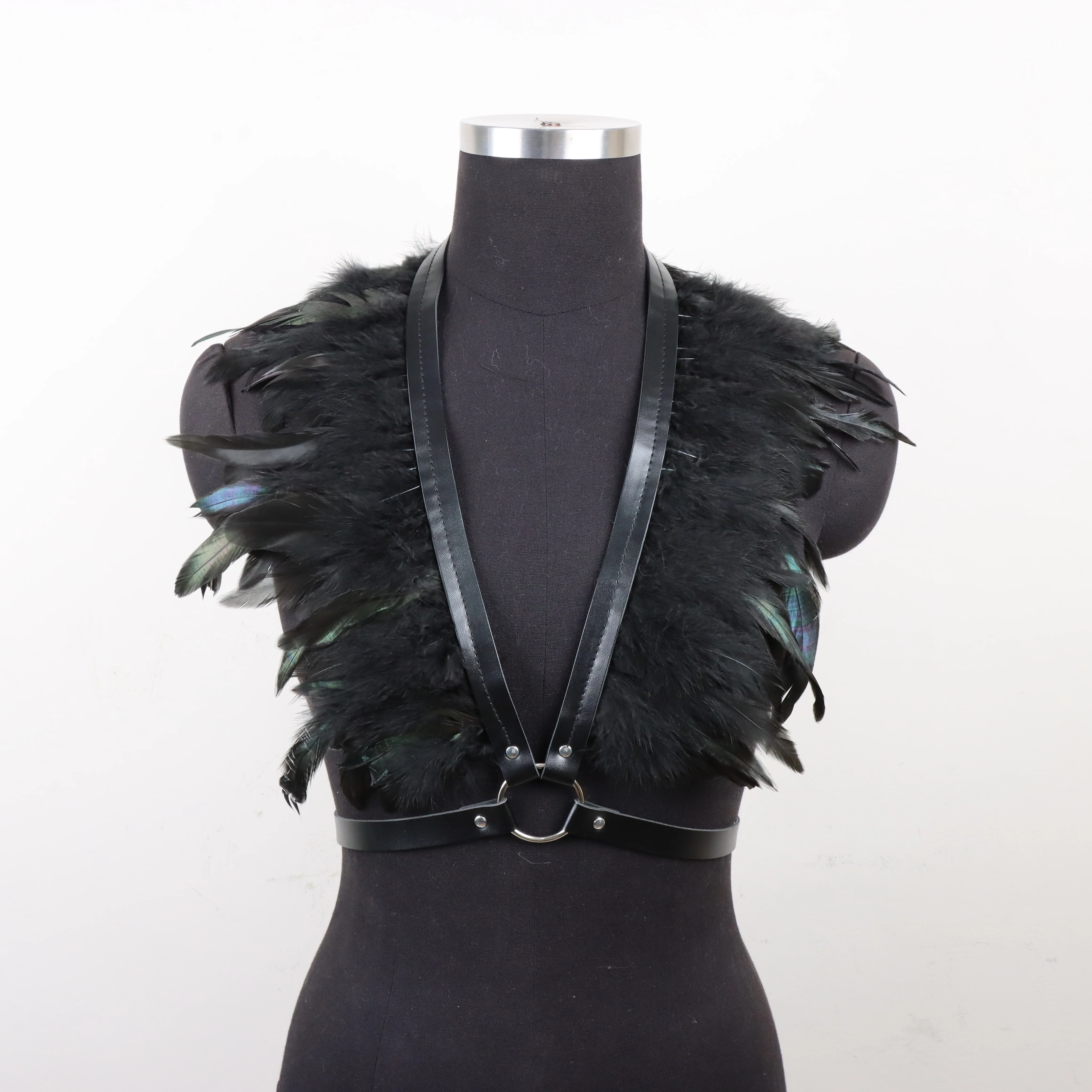 Kunstfeder-Schal aus PU-Leder für Kostüm-Fotoshootings, Feiertage Image