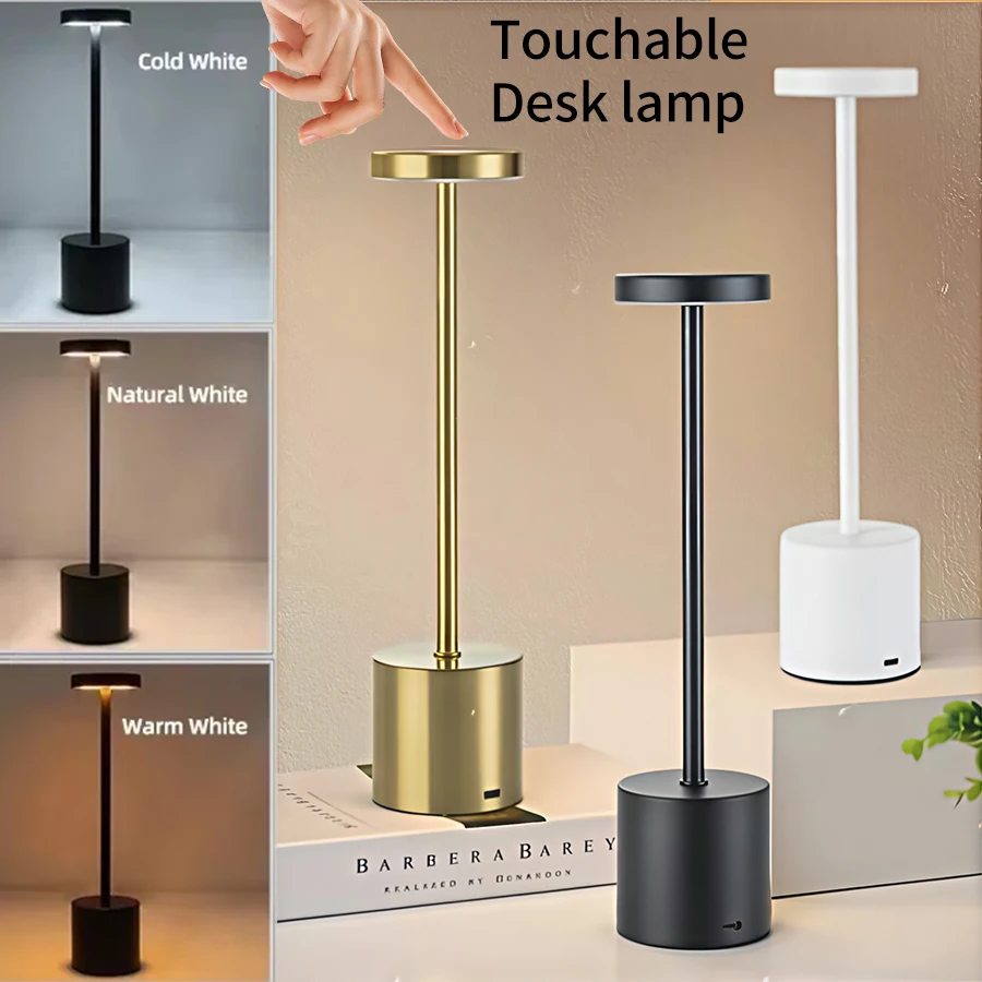 Wiederaufladbare LED-Nachtlampe Touch-Tischlampe Schreibtischlampe Kreative Ambiente-Beleuchtung für Nachttisch Bar Außendekoration Nachtbeleuchtung