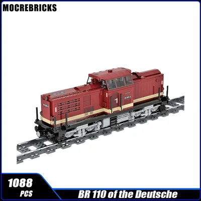Stadt Eisenbahn Deutsche National Eisenbahn BR 110 Diesel Zug Fracht Passagier Zug Baustein Montage Image