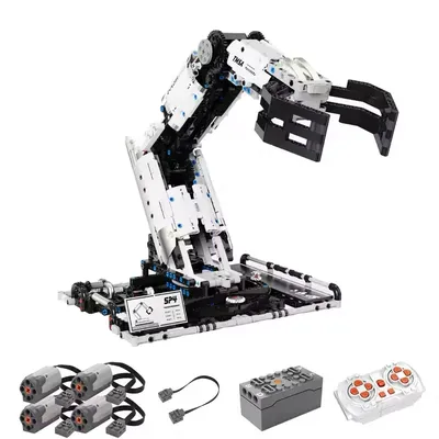 AUF LAGER MOC Kreativität Programmierung der Roboterarm Bausteine Ziegel Montage Modell Spielzeug Image