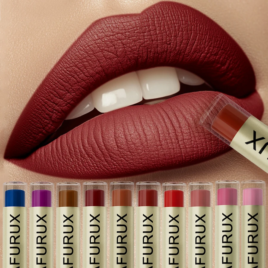 20 Farben, sexy, langlebiger, samtmatter Lipgloss, flüssiger Lippenstift, Lippen-Make-up, rot, rosa, braun, antihaftbeschichtete Tasse, wasserfeste Lippenglasur Image