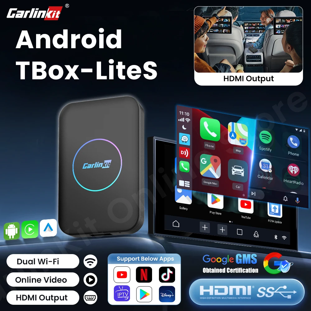 CarlinKit 2025 LiteS 5in1 Android TV Box CarPlay Android Auto Wireless Adapter für Autos Netfilx Youtube IPTV Spotify Image