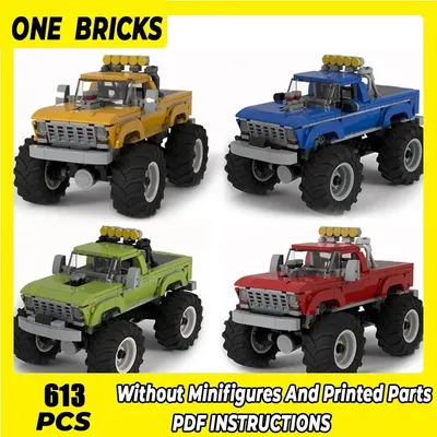 Stadt Fahrzeug Modell Moc Bausteine Monster Truck F-250 Auto Technologie Modulare Blöcke Geschenke Image