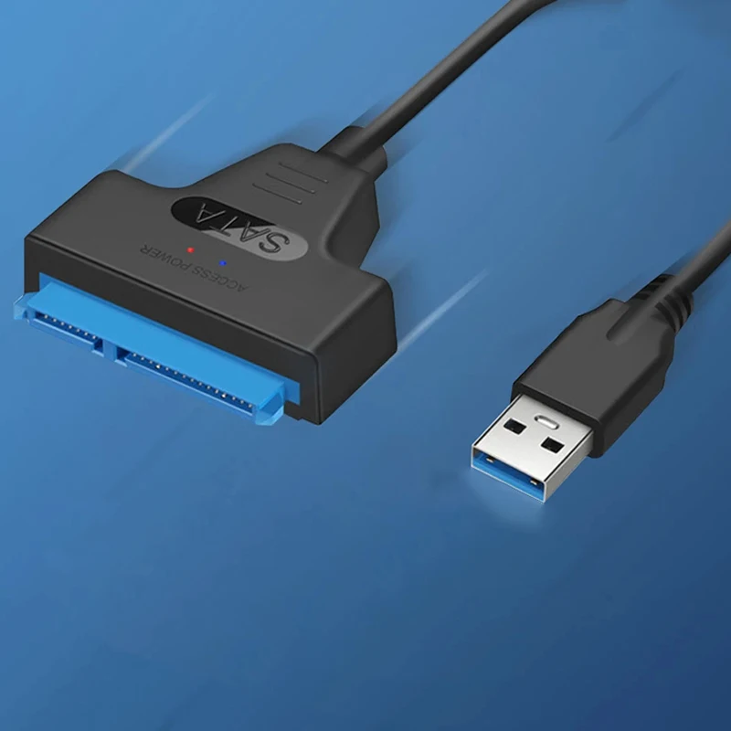 SATA auf USB 3.0-Adapterkabel, USB auf SATA 3-Kabel, unterstützt 22-polige Sata III 2,5 Zoll externe HDD SSD-Festplatte, Computeranschluss Image