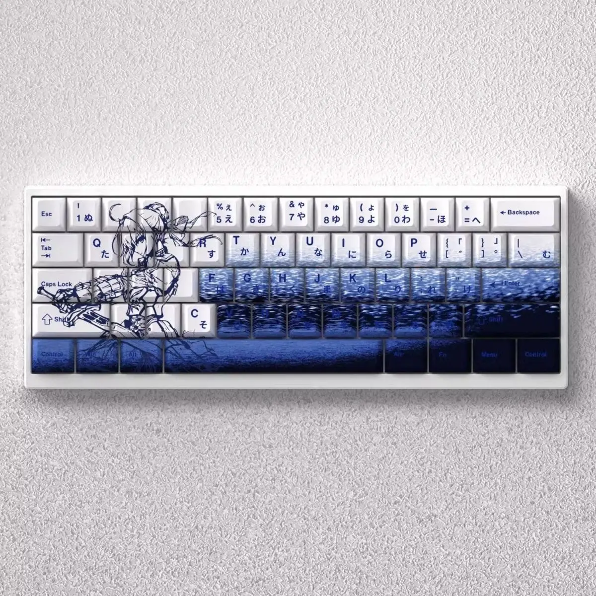 73 Tasten Sabre Tastenkappen Anime Tastenkappe Dye-Sub Tastenkappen PBT Kirschprofil für mechanische Tastatur Ace60/65/68 Image