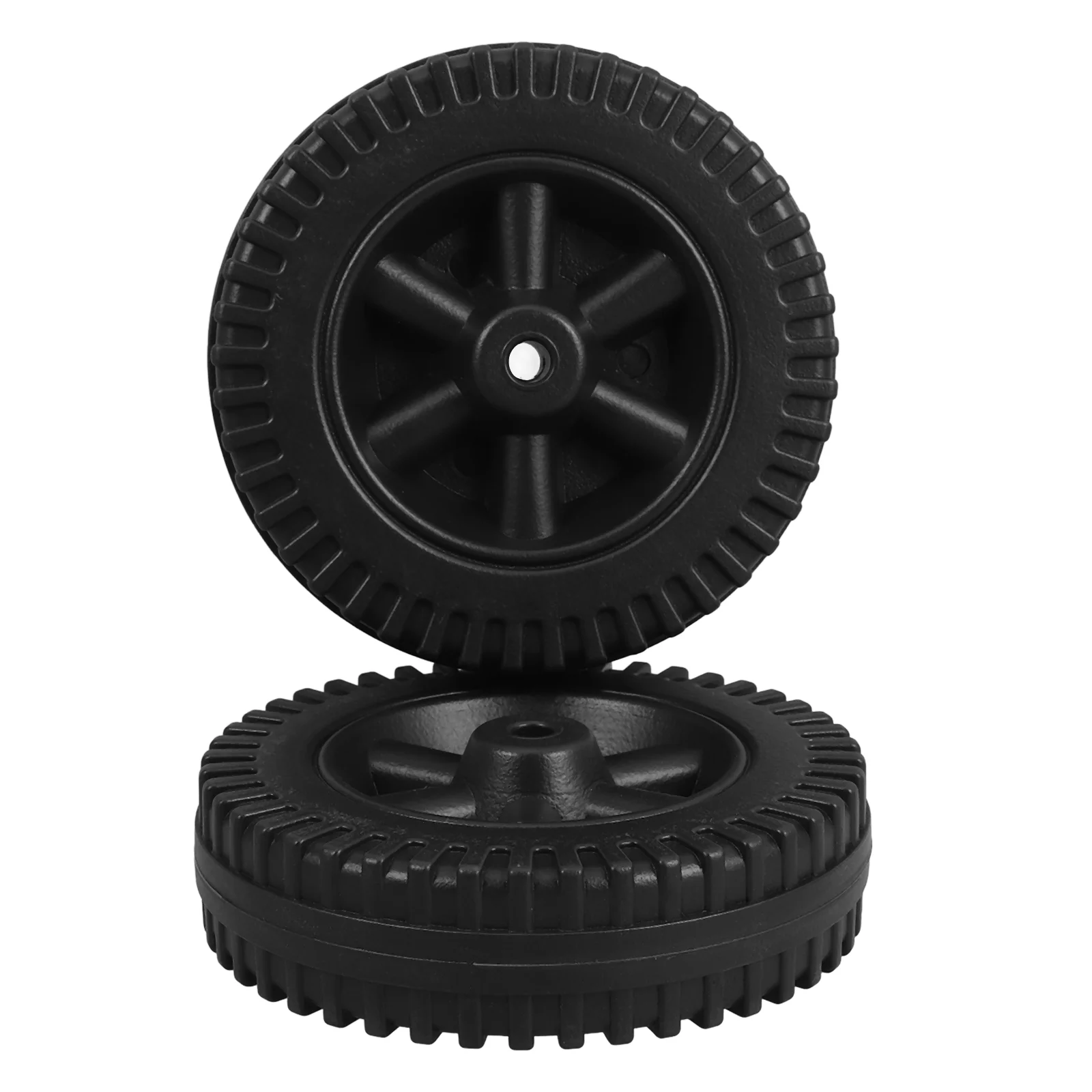 2 Stück robuste Grillradräder, Grillradräder, 15,2 cm, Ersatzteile für Grillgrills, Kühler und Utility-Wagen, Schwarz Image