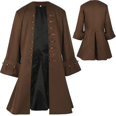 Jack Cosplay Sparrow Mittelalter Renaissance Herren Kostüm Pirat Cosplay Jacke Wikinger Ritter Image