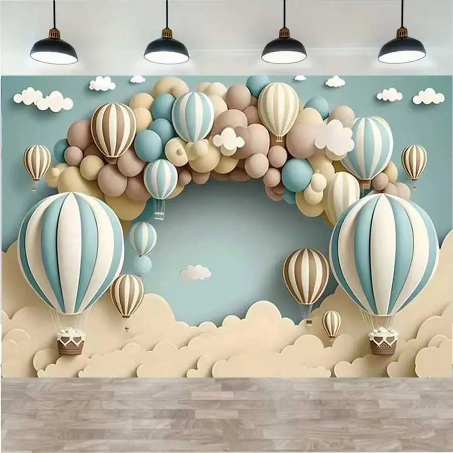 1pc Junge Dusche Hintergrund Füße niedlichen Cartoon blauen Bären Ballon Fotografie Hintergrund Party Dekor liefert Banner Requisiten Foto Sho Image