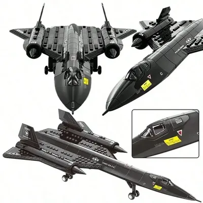 Technische Polizei SWAT SR-71 Blackbird Modell Aufklärung Flugzeug Bausteine Militär Ziegel Kinder Image