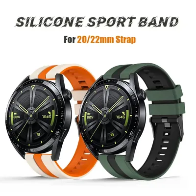 Silikon armband 20mm 22mm für amazfit bip 3 3pro gtr 2 3 4 gts 2e 3 4 4mini huawei uhr gt 4/3/2 Image