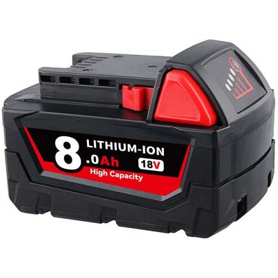 Pdstation - 18V 8,0 Ah Für Milwaukee M18 Ersatz Batterie 48-11-1860 48-11-1890 M18B6 Batterie Image