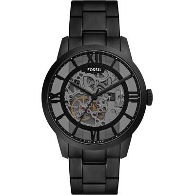 Automatikuhr FOSSIL "TOWNSMAN Automatic", schwarz, transparent, Armbanduhren, Herren, Armbanduhr, Herrenuhr, Mechanische Uhr, Lederarmband, analog Image