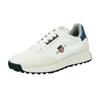 Sneaker GANT "Garold", Herren, Gr. 44, weiß (weiß, blau), Textil, Lederimitat, kontrastfarbene Details, casual, Schuhe, Schnürschuh, Freizeitschuh im Materialmix