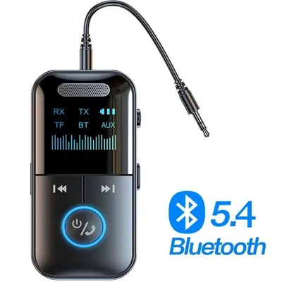2 in 1 LED Bluetooth5.4 Adapter Transmitter Receiver Wireless Audio For Car Music Earphone Speaker