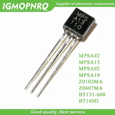 100pcs MPSA42 MPSA13 MPSA92 MPSA18 Z0103MA Z0607MA BT169D BT131-600 A42 A13 A92 0103MA Z0103 Z0607