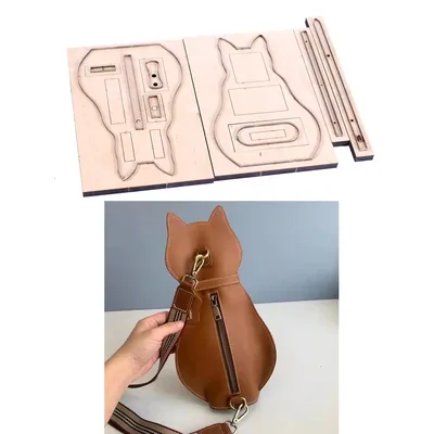 DIY leather craft cute cat chest bag die cutting knife mole metal steel hollowed punch tool blade