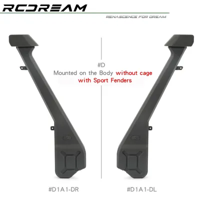 RCDream 1/10 3D Printed Snorkel #D Mounted Without Cage for Wild-Defender RD110 RD90 RD130 RC4WD