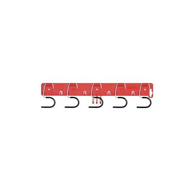 Proregal Geräteleiste OrgaHook | HxBxT 44x10x1,5c m | Kunststoff/Stahl | 5 verzinkte Halter | 4 feste Haken | Inkl. Dübel zur Befestigung Image