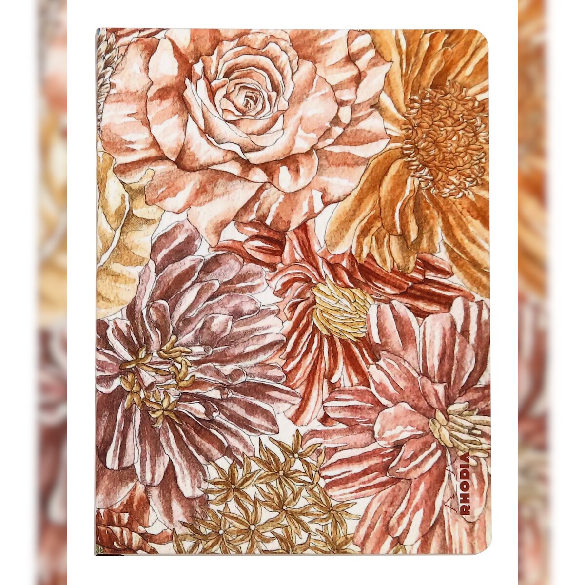Rhodia Kollektion Orange Botanik, Spiralheft A5, 60 Blatt liniert, elfenbein 90g - Blumenstrauß 120032C Image
