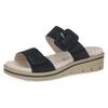 Pantolette CAPRICE, Damen, Gr. 37, blau (dunkelblau), Nubukleder, casual, Schuhe, Keilabsatz, Bequemschuh, Schlüpfschuh mit Zierschnalle, Weite H