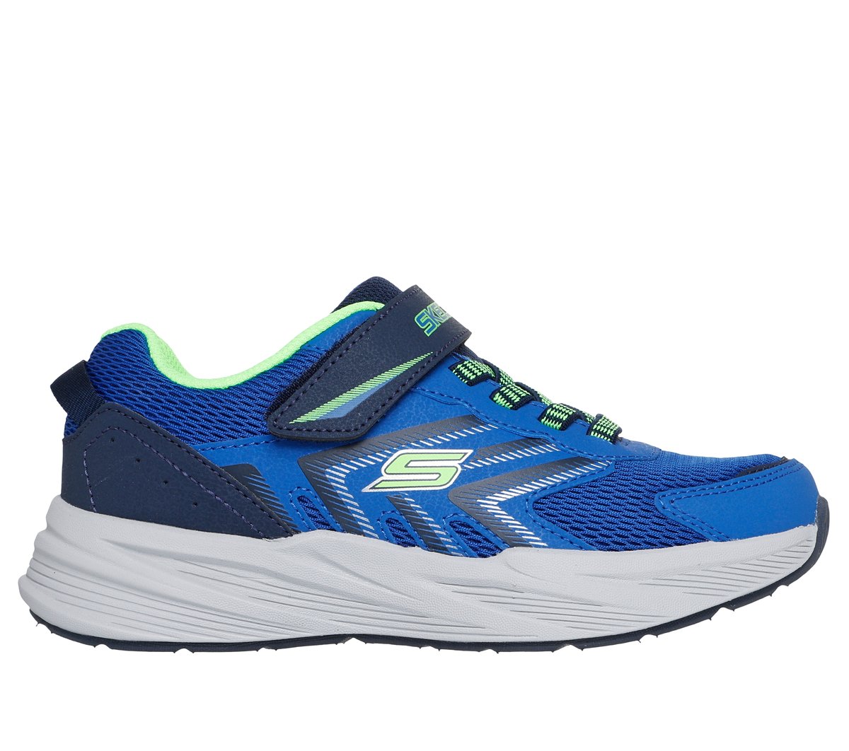 Skechers Boy's Microspec Tread Sneaker | Size 12.5 | Blue/Navy | Synthetic/Textile | Machine Washable
