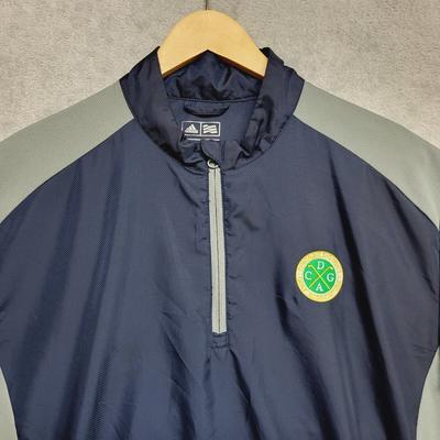 Adidas Shirts | Adidas Windbreaker Mens Large Blue Pullover Cage Chicago District Golf Cdga | Color: Blue | Size: L