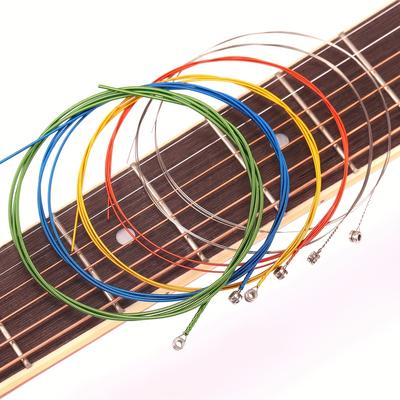 TEMU 6pcs Vibrant Guitar Strings - High Elasticity, Durable Acoustic Strings, Lightweight & Bright Tone, Classical Folk Guitars, Stringed Instrumen Image