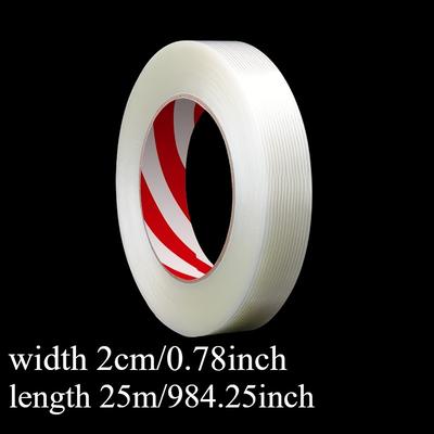 TEMU Striped Fiberglass Tape For Lithium Battery Pack Insulation - Transparent, Single-sided Adhesive Seal For Packaging Image