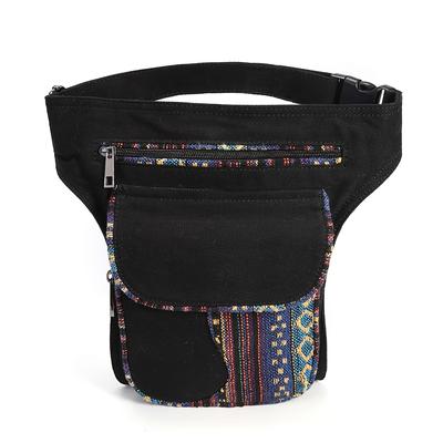 TEMU Women's Bohemian Adjustable Waist Bag - Striped Fanny Pack With Zipper Closure, Phone Pockets & Durable Polyester For Casual , Mini Purse Image
