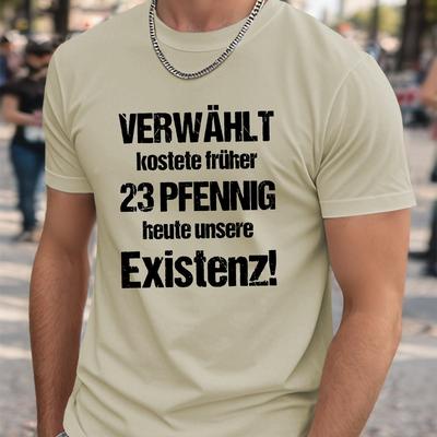 TEMU Humorous Plus Size Men's T-shirt With German Crinkle Design Image