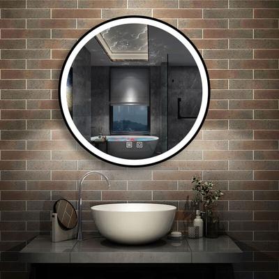 Rund Wandspiegel Badspiegel mit beleuchtung Touch+Beschlagfrei+3 Lichtfarben Dimmbar+LED Image