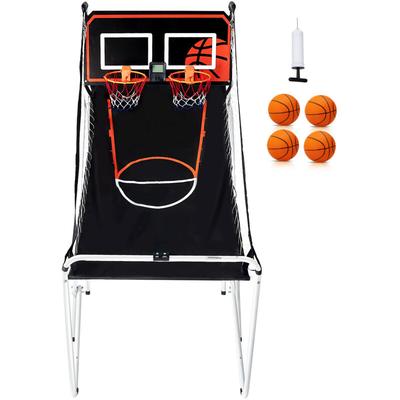 Mophorn - Faltbares Basketball-Arcade-Spiel, Indoor-Sport für 2 Spieler, 4 Bälle, 8 Modi, Image
