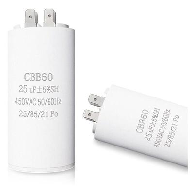 CBB60 25uf Startkondensator 25µF Motorkondensator 45 x 95mm 50/60Hz 450VAC mit M8 Schraube für