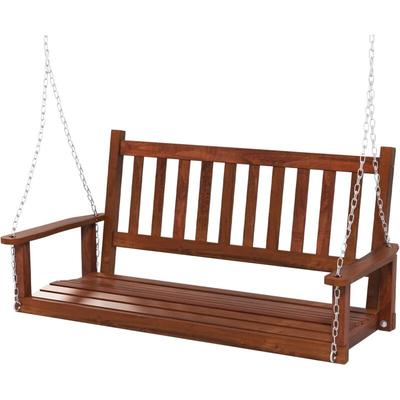 Hängebank aus Massivholz, 2-Sitzer Gartenschaukel zum Aufhängen, Hollywoodschaukel bis 230 kg Image
