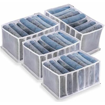 Pieces Jeans-Aufbewahrungsbox, Kleiderschrank-Organizer, Jeans-Aufbewahrungsboxen, Netz-Trennbox, Image