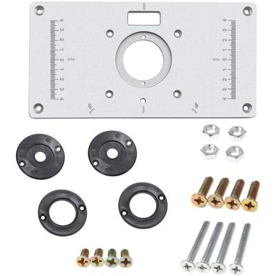 ZVD - Einlegeplatte für Oberfräsentische aus Aluminiumlegierung – 4 Einlegeringe für Image