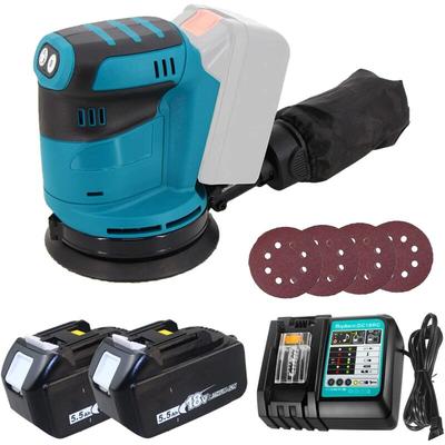 Exzenterschleifer Polierer,Bürstenlos, 18v lxt Lithium ø 125mm, mit 4PCS Schleifpapier + 2x5.5Ah Image